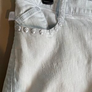 Light Wash Distressed Shorts